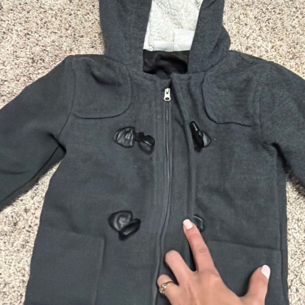 Kardashian Kids Gray Duffle Coat Hooded Winter Jacket 24 Months - Picture 4 of 7